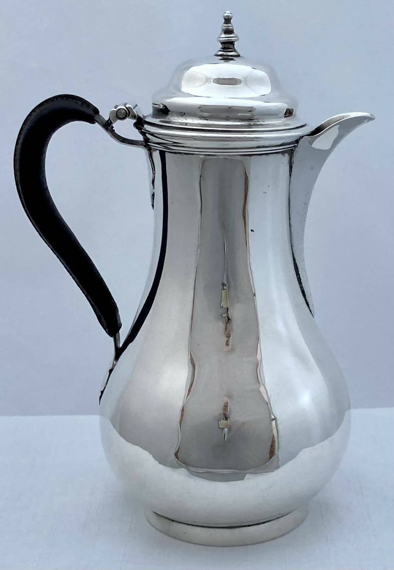 Georgian, George III, Silver Hot Water Jug. London 1767 Francis Crump. 12.2 troy ounces.