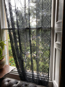 Rowana toile black pure Cotton madras Lace Curtain Panel 66"/120”