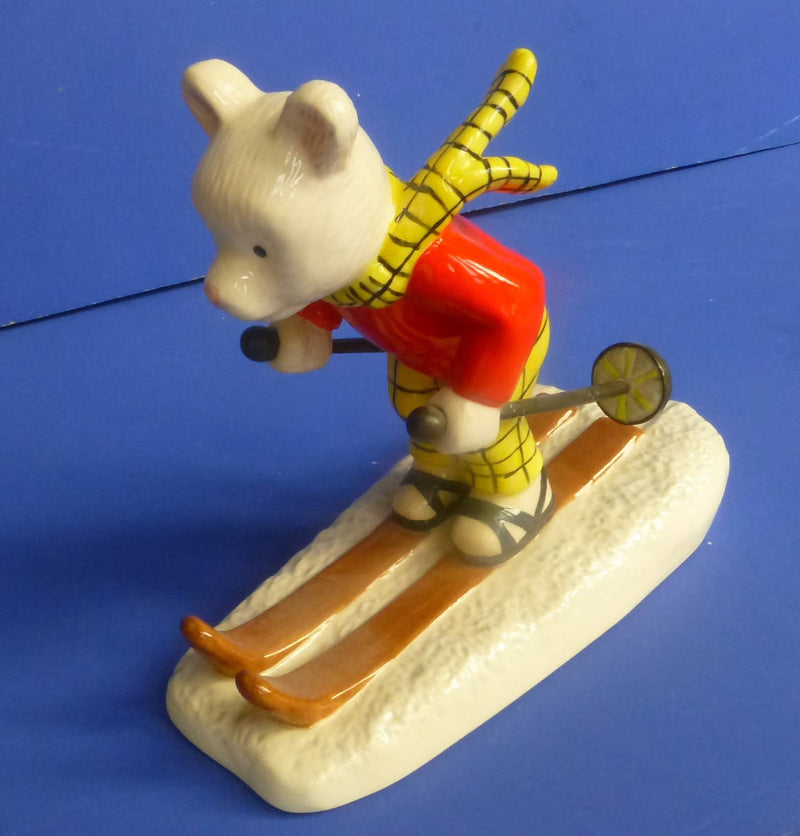 Royal Doulton Rupert The Bear Figurine Rupert Takes A Skiing Lesson (Boxed)