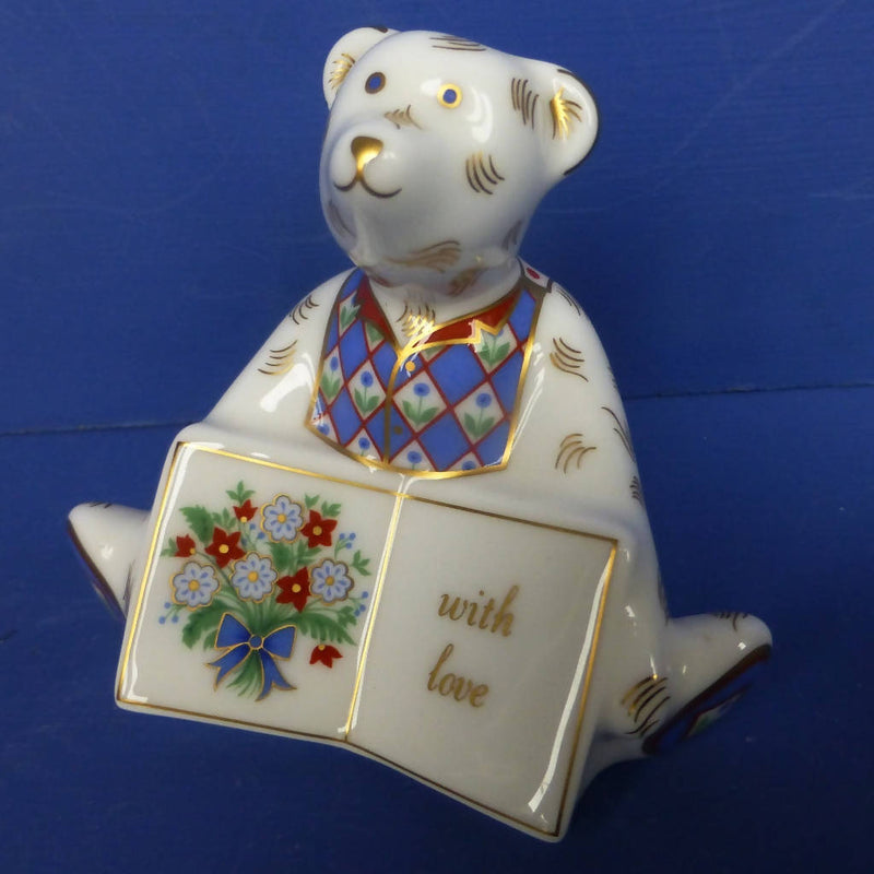 Royal Crown Derby Miniature Teddy Bear - With Love