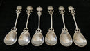 Edwardian Period set of Six Arts & Crafts Coffee Spoons with Entrelac Stems & Seed Pod Terminals.