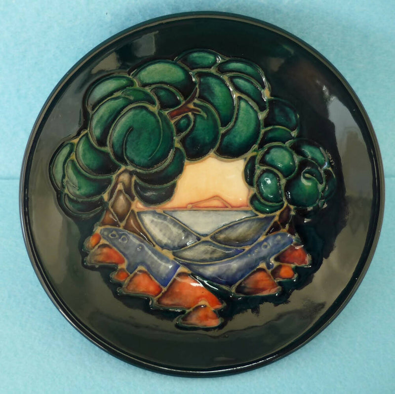 A Moorcroft Pin Dish in the Mamoura Design by Sally Tuffin