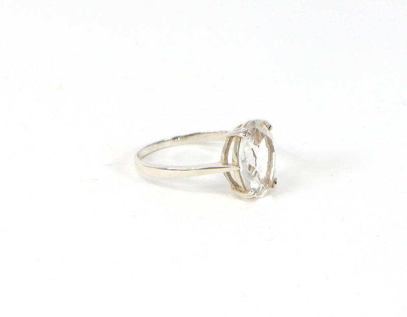 Vintage Silver & CZ Solitaire Statement ring.