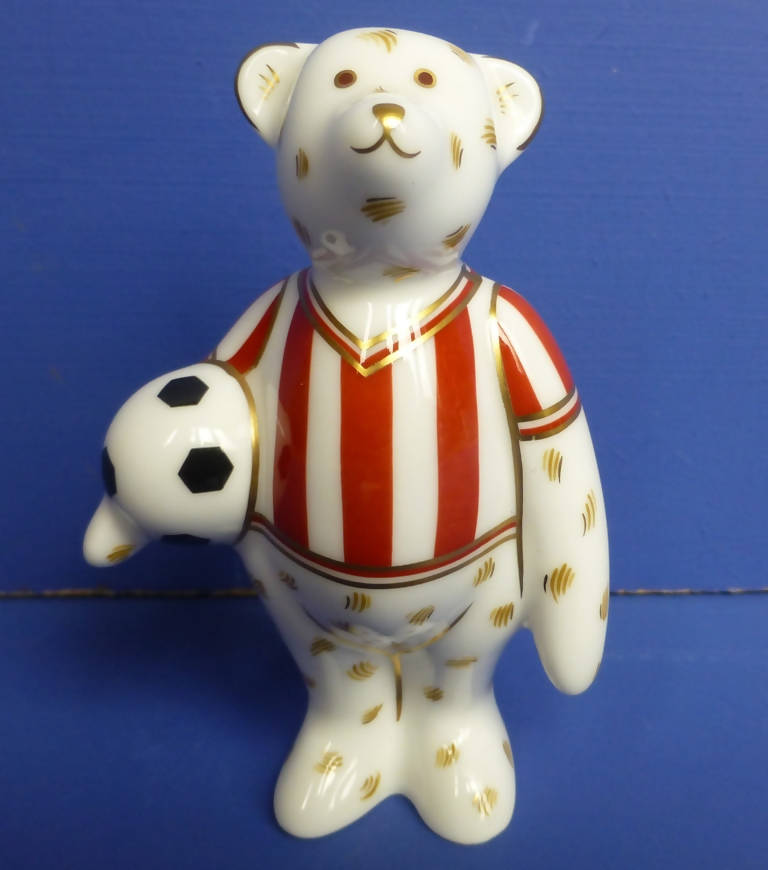 Royal Crown Derby Miniature Bear - Footballer