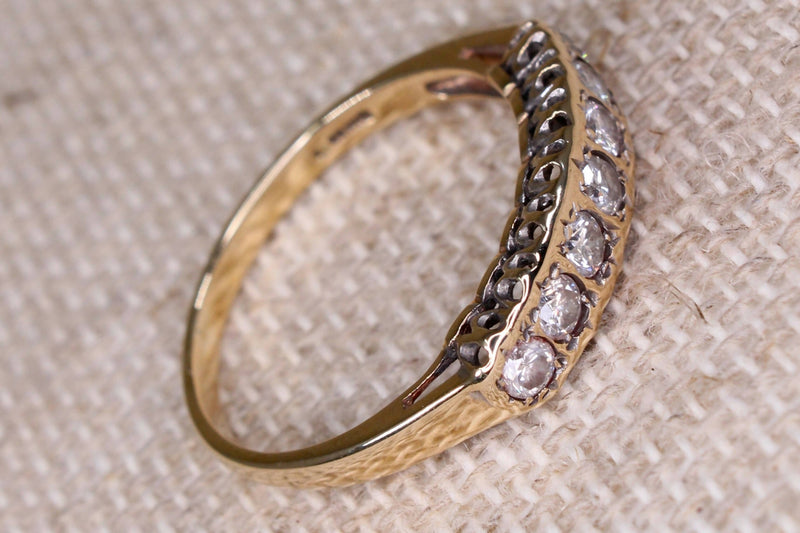 9ct Gold 7 x stone Diamond Half Eternity Ring