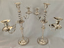 Georgian, George III, Pair of Old Sheffield Plate Three Light Candelabra, circa 1800 - 1810.