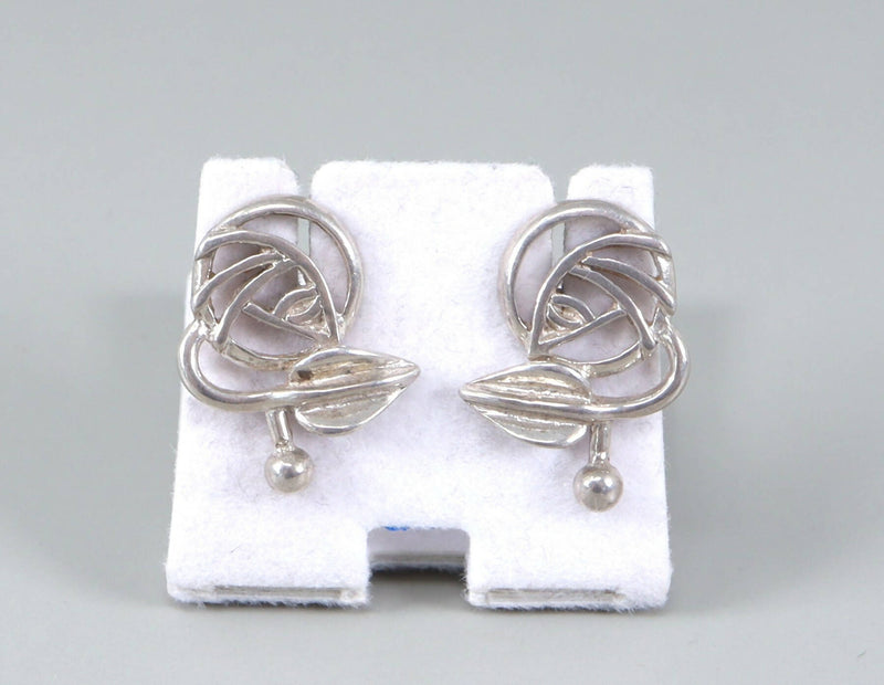 Silver Rennie Mackintosh style Ear Studs