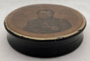 19th Century Papier Mache Snuff Box with Portrait of Emperor Napoleon I.
