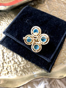 Vintage 1968 Christian Dior Cabochon & Rhinestone Brooch, rare collectible