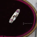 9ct White Gold Pink Sapphire & Diamond Band