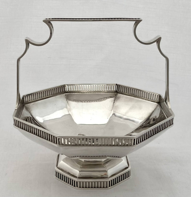 George V Octagonal Silver Basket. Sheffield 1918 Asprey & Co Ltd. 11.6 troy ounces.