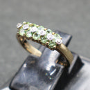 9ct gold peridot and diamond ring