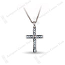 18ct White Gold Aquamarine & Diamond Cross
