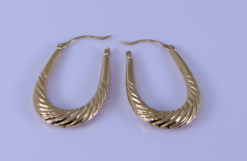 9ct Gold Large Half Hoop Earrings