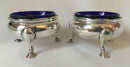 Georgian, early George III, pair of silver salts. London 1764 IS & AN. 3.4 troy ounces.