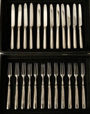 Georgian, George III, Crested Silver Dessert Knives & Forks for Twelve. London 1799 William Abdy II.