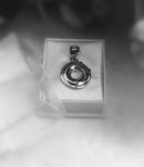 Diamond Initial silver charm pendant