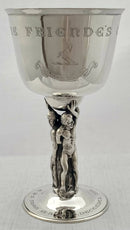 Victorian Silver Presentation Figural Goblet. London 1898 Pairpoint Brothers. 8.4 troy ounces.