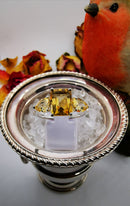 New Sterling Silver Fancy Citrine Triology ring - Size U