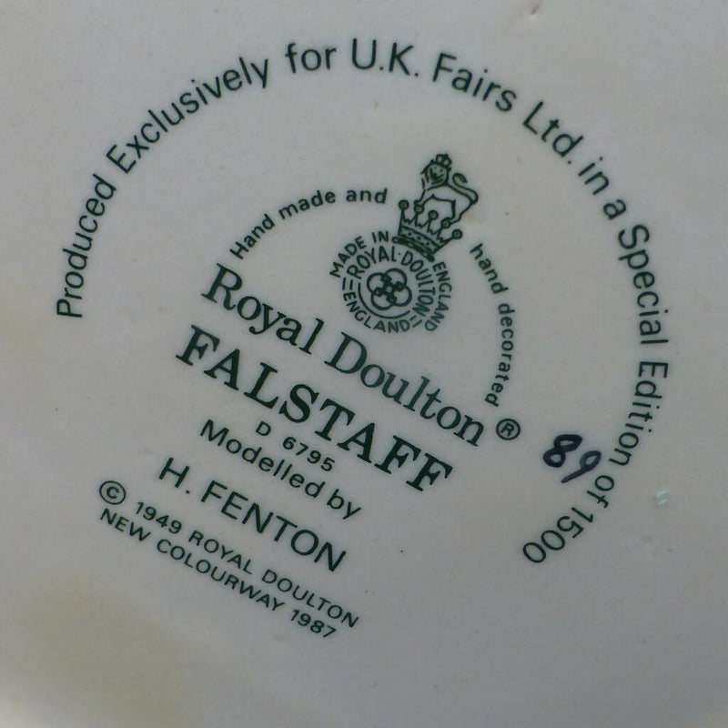 Royal Doulton Large Limited Edition Character Jug - Falstaff D6795