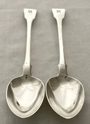Georgian, George III, Pair of Silver Basting Spoons. London 1816 Thomas Wilkes Barker. 8.7 troy ounces.