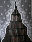 Gustavian -Vintage 1920's Style Pair of cream Cotton Lace Swag Curtain Panels - 15”/45”inches