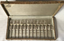 Cased set of twelve Dutch silver cake / pastry forks. M. Bijkamp of Steenwijk. 4.4 troy ounces.