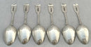 William IV Six Silver Teaspoons. London 1833 William Theobalds. 3.9 troy ounces.