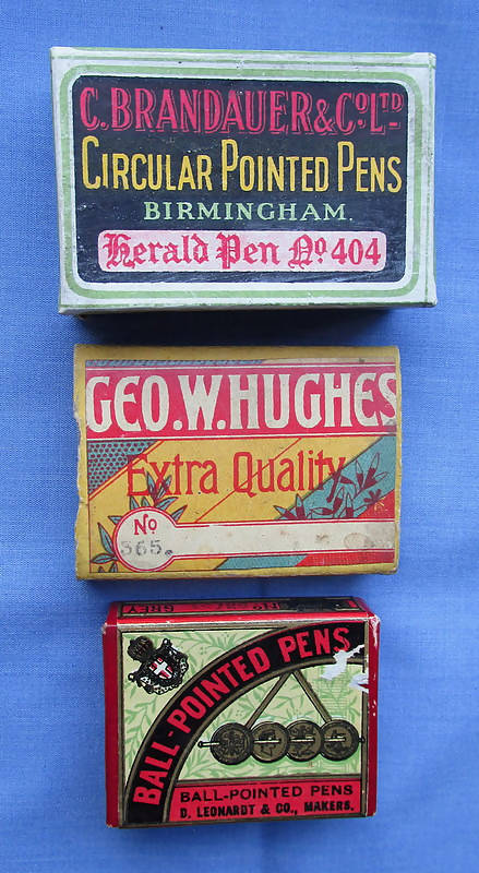THREE Vintage Pen Nib Cartons/Brandauer,Hughes & Leonardt