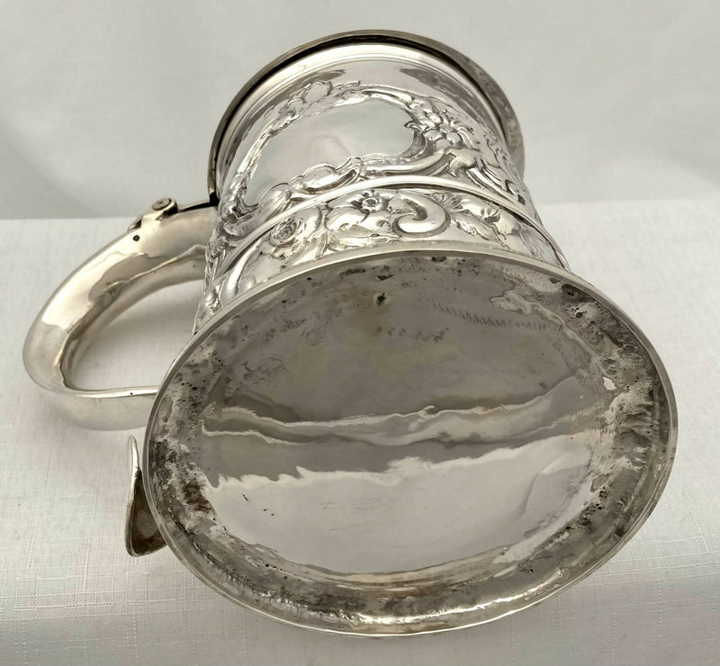 Georgian, George II, Silver Lidded Tankard. London 1738 Richard Bayley. 21.7 troy ounces.