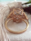 New Rose De France Amethyst & White Cambodian Zircon Ring - Size P