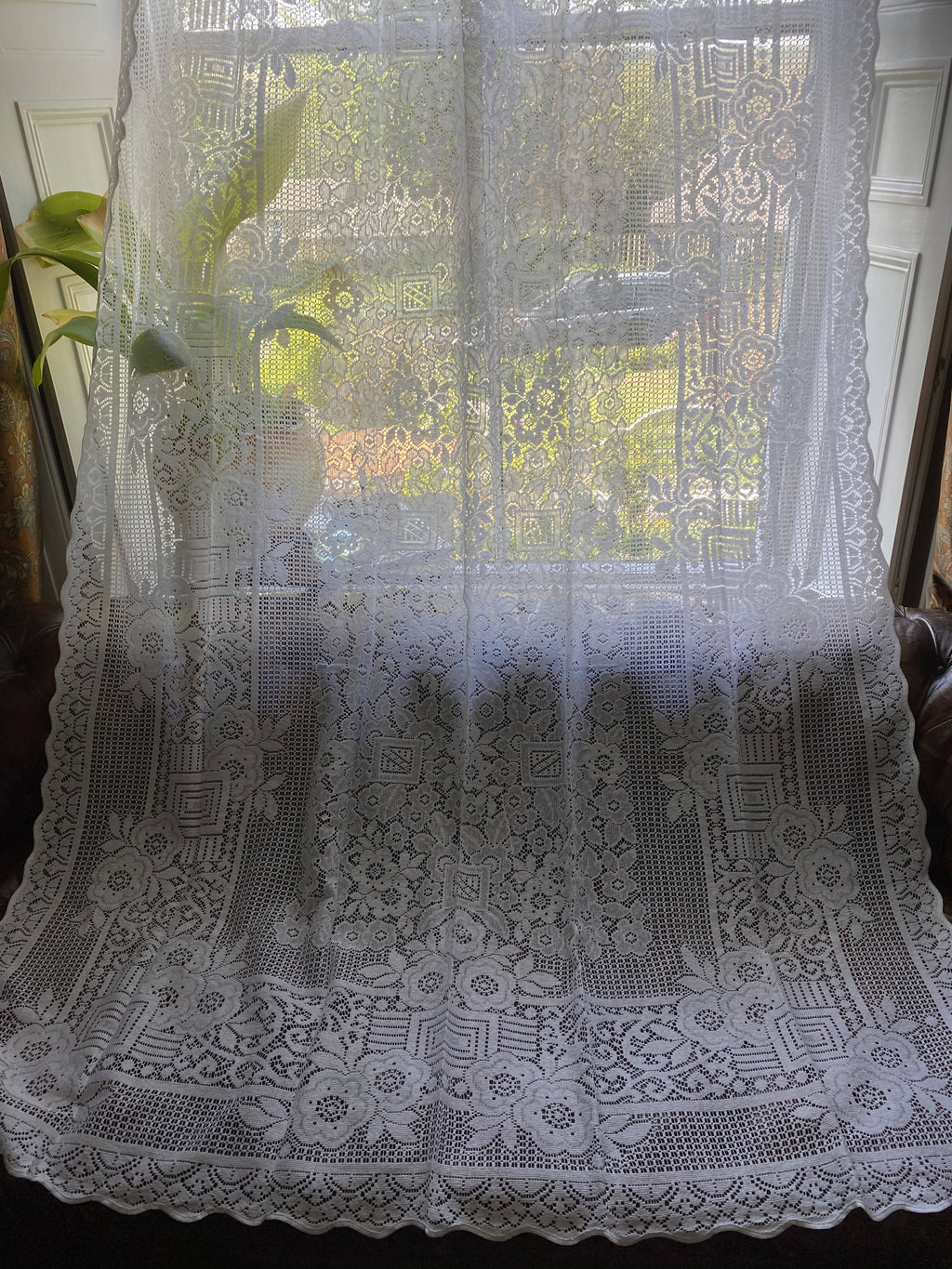 Beautiful new old stock 1920 Design Cotton cotton lace Curtain Panel 