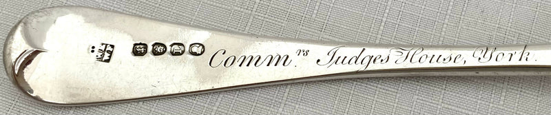 George III Six Silver Tablespoons for The Judges House York. London 1806 Eley & Fearn. 14.8 troy ounces.