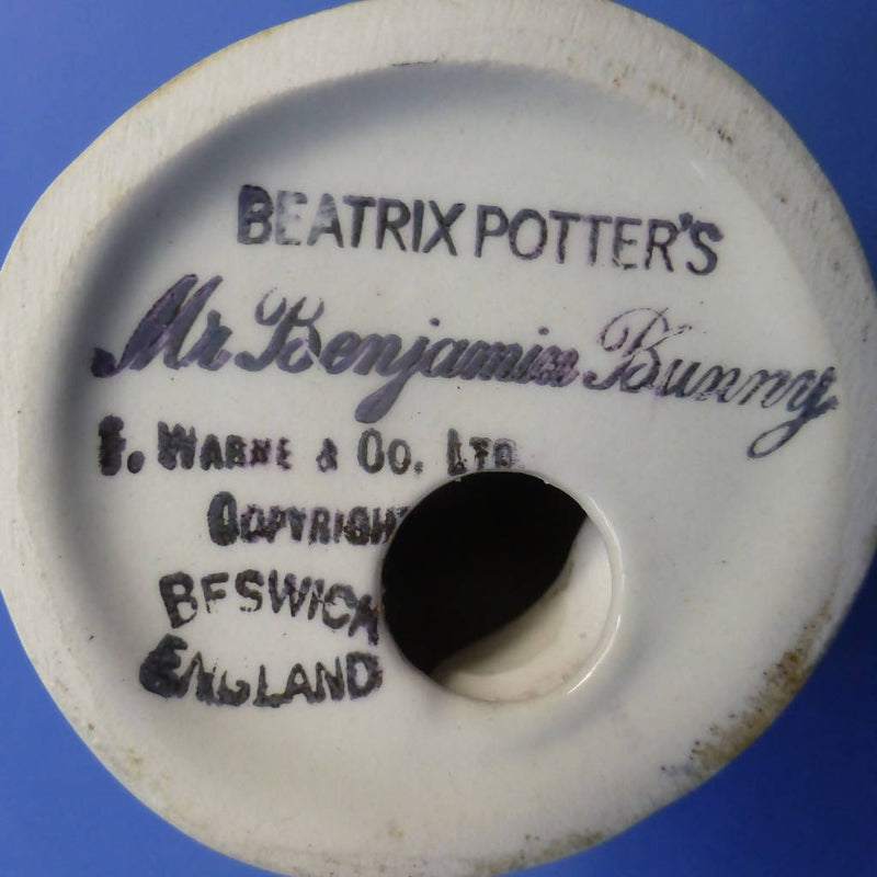 Beswick Beatrix Potter Figurine Mr Benjamin Bunny (First Version, Pipe Out) Gold Backstamp BP2