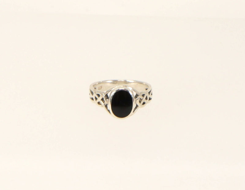 Silver & Onyx Celtic Knot Ring