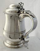 Georgian, George III, Silver Lidded Quart Tankard. London 1770 John Delmester. 30 troy ounces.