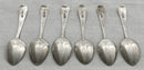Georgian, George III, Set of Six Bright Cut Silver Teaspoons. London 1796 Solomon Hougham. 2.2 troy ounces.