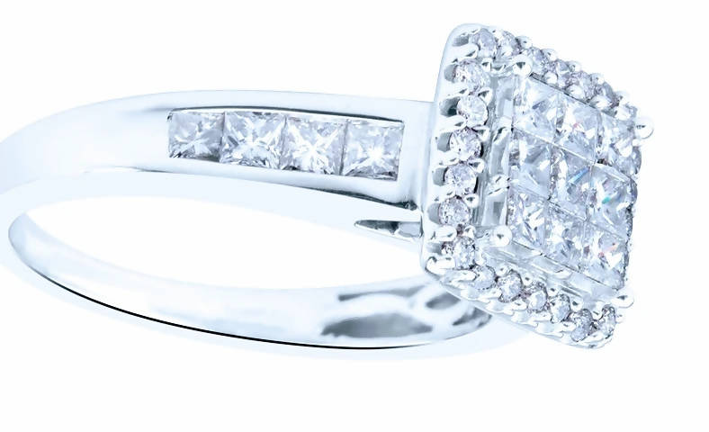 New 14K White Gold Certified Diamond Ring
