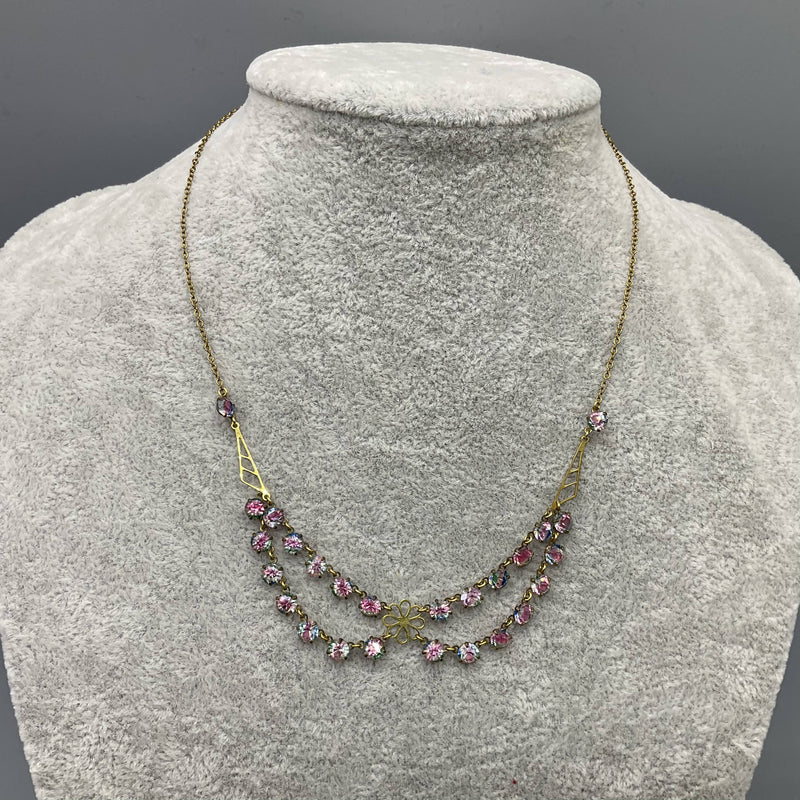 Varicoloured crystal necklace