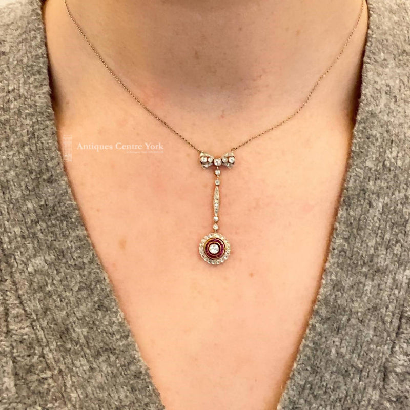 Edwardian 18ct Ruby & Diamond Necklace
