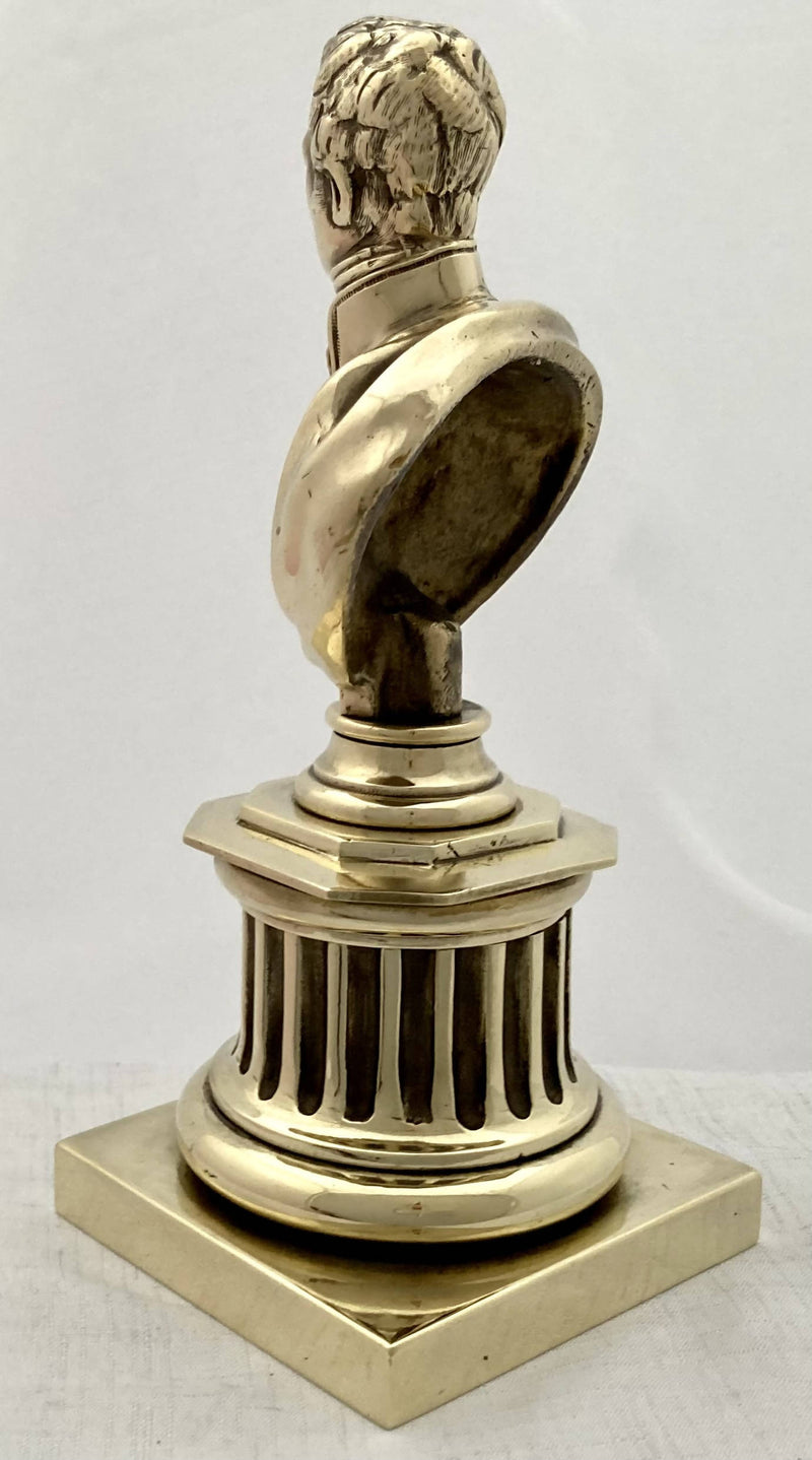 Duke of Wellington Pedestal Brass Bust.