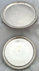 Graduated Pair of Silver Plated Salvers with Monogram for Alfred de Rothschild.