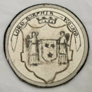 19th Century Boxwood Counter Box Enclosing Nine Armorial Watercolour Roundels.