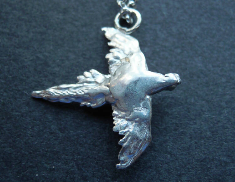 James Veale: "Plucky Pheasant" silver necklace