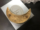 Vintage Christian Dior Gold Plated Crescent Moon Brooch with Box