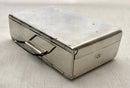 Champion & Wilton Silver Plated Sandwich Box in Leather Saddle Pouch. J. Yates & Sons, Birmingham.