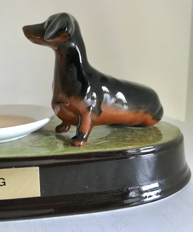 Beswick Sharing Ginger Kitten and Dachshund dog on ceramic base.