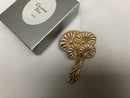 Vintage Christian Dior Stylised Palm Leaf Brooch with Box