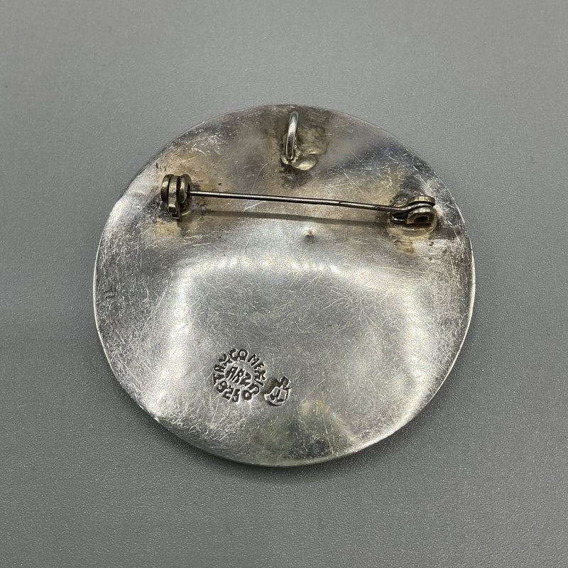 Mexican Taxco silver pendant brooch