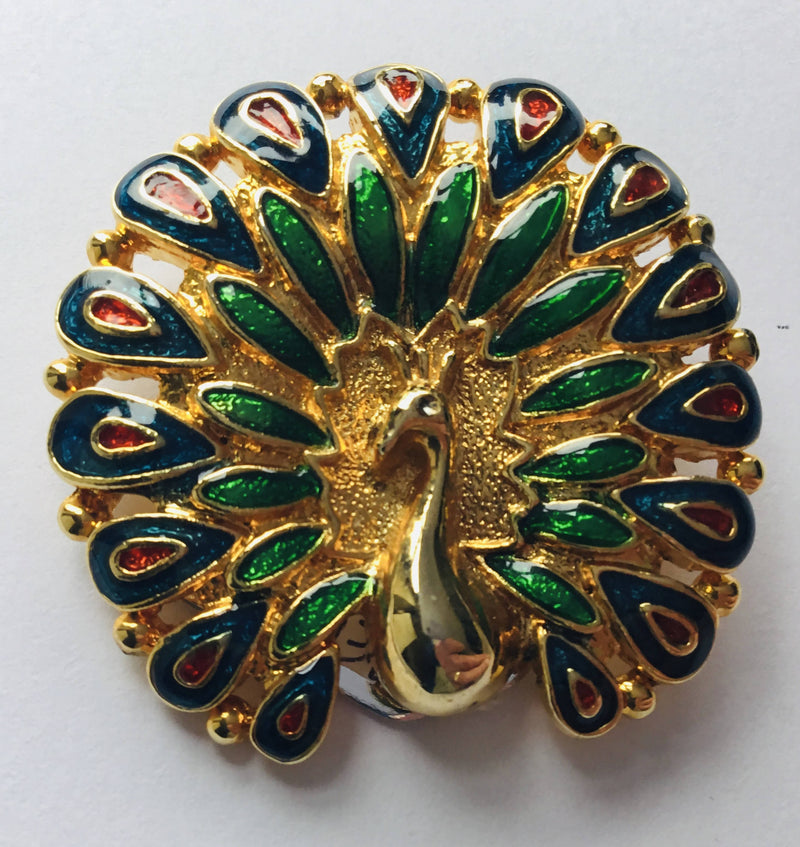 Peacock Brooch. 4 cm.